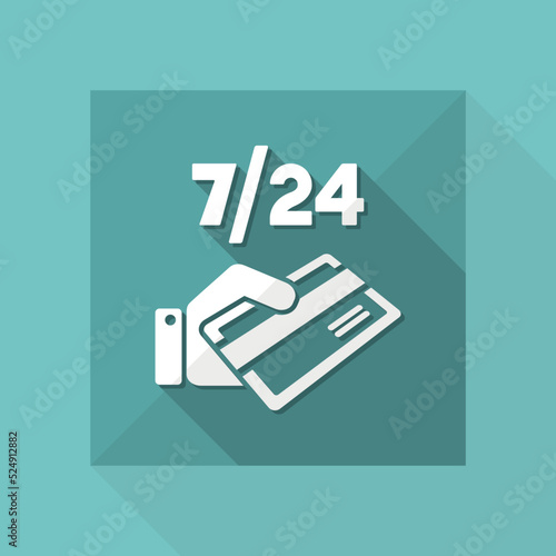 Atm service 7/24 - Vector web icon