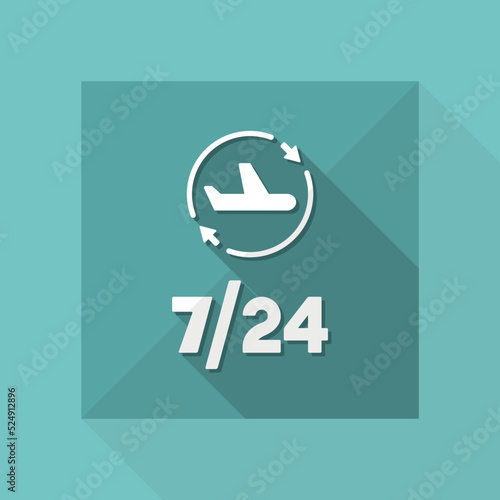 Airline services 7/24 - Vector web icon