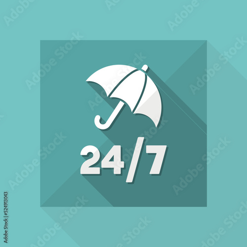 Steady protection services 24/7 - Vector web icon