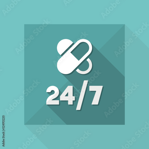 Steady medical services 24/7 - Vector web icon