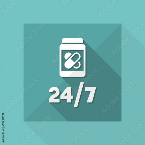 Steady medical services 24/7 - Vector web icon