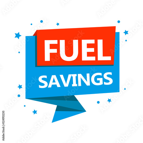 Label fuel savings, vector illustration