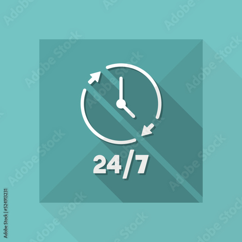 24/7 steady concept symbol - Vector web icon