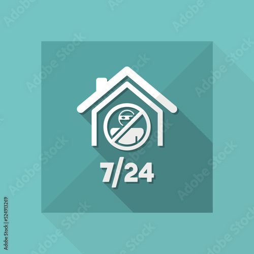 Steady home security services 7/24 - Vector web icon