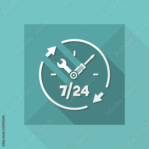 Full time technical assistance services - Vector web icon
