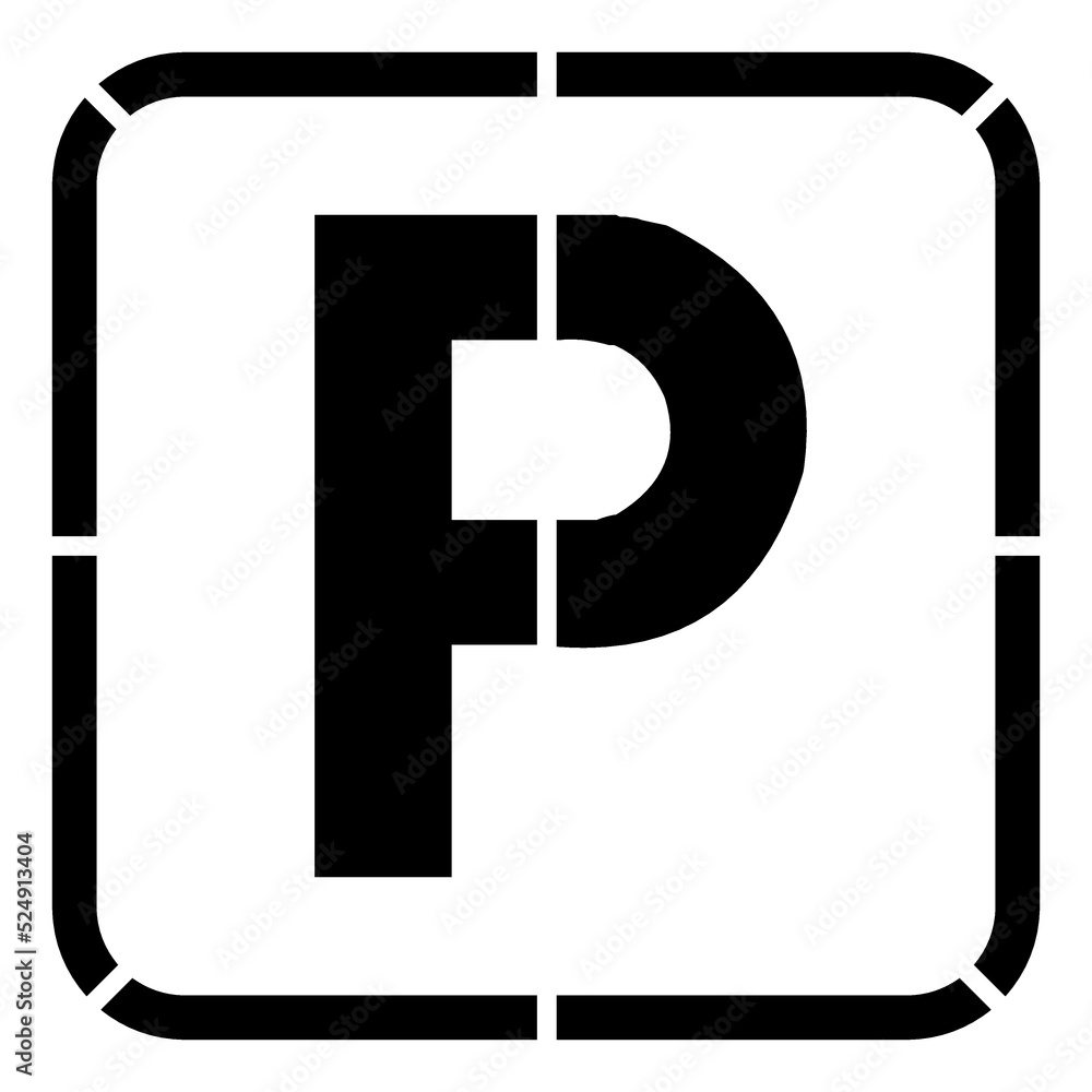 parking slot sign pavement stencil template Stock Vector Adobe Stock