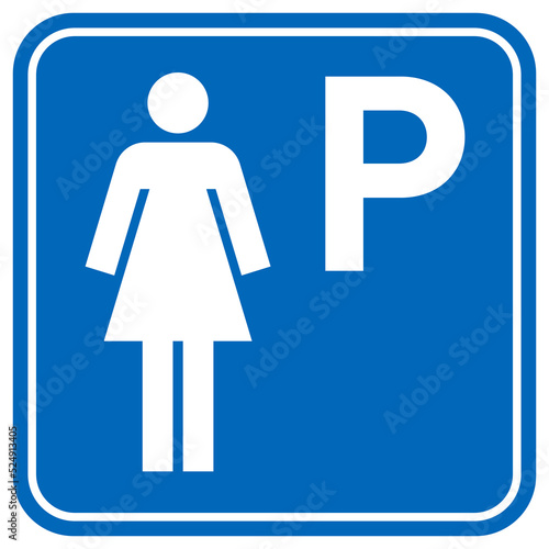 woman lady parking space sign