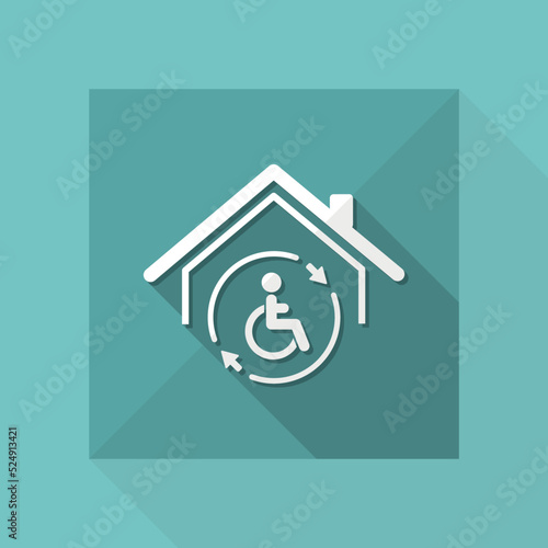 Residential handicap full assistance - Vector web icon