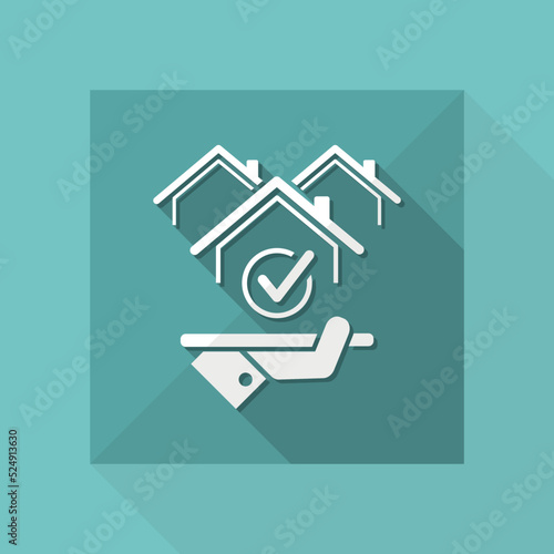 Choose the perfect house - Vector web icon