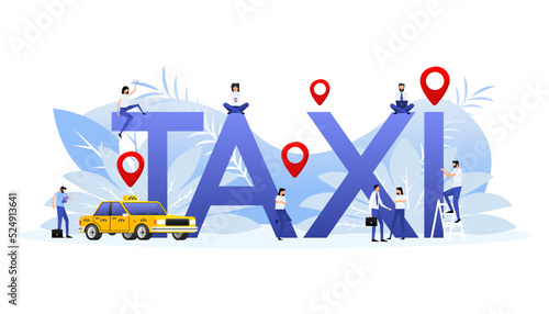 Taxi mobile application. Taxi service. Order online. Vector stock illustration.