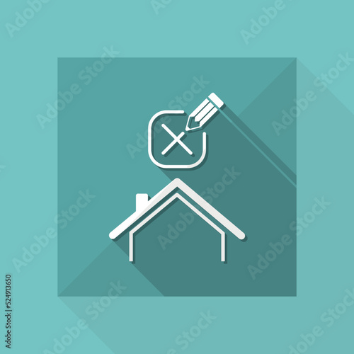 Real estate or hotel concept - Confirm of client decision - Vector web icon