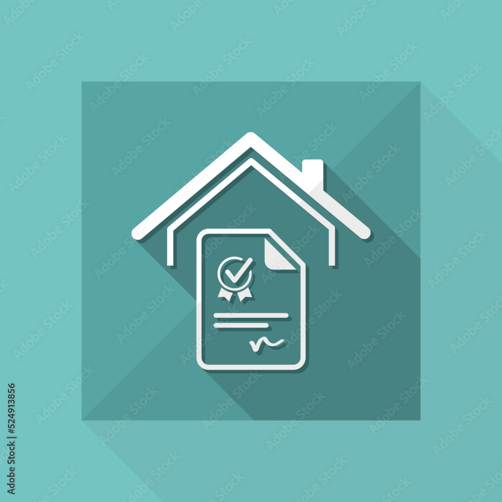 Home certification - Vector web icon Home certification - Vector web icon