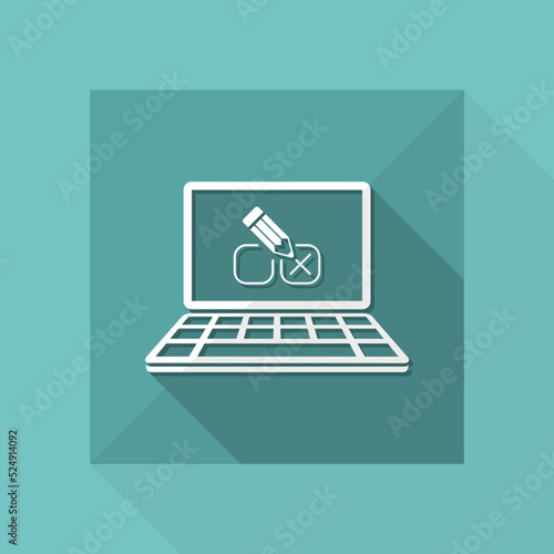 Web test with multiple choice questions - Vector web icon
