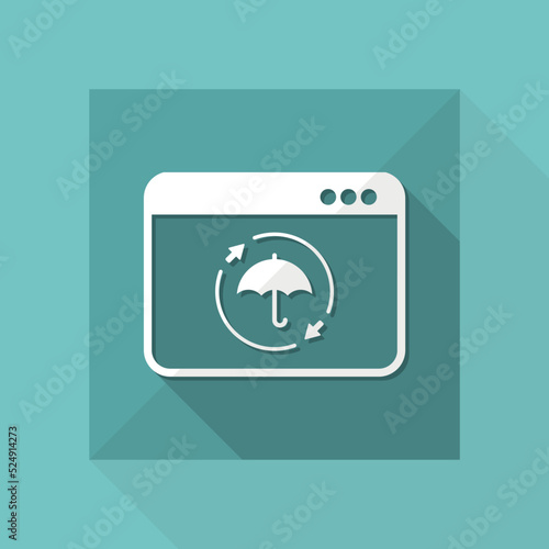 Full computer protection - Vector flat icon