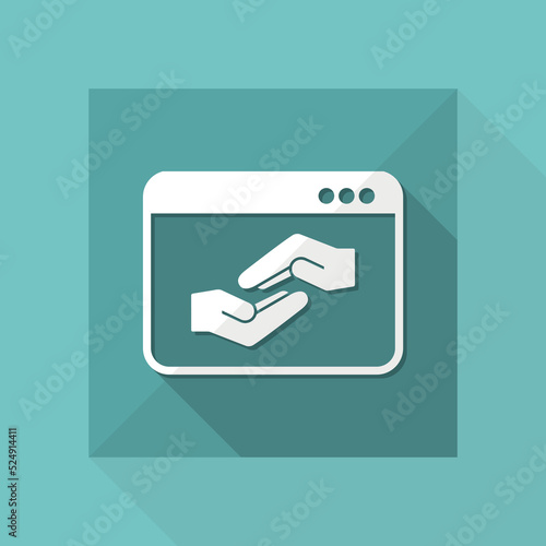 Website for help, support and charity - Vector flat icon