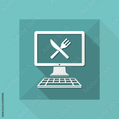 Online restaurant services - Vector flat icon