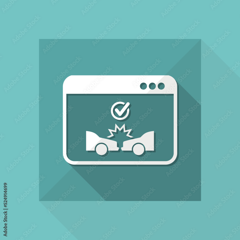 Online insurance car services - Vector flat icon Online insurance car services - Vector flat icon