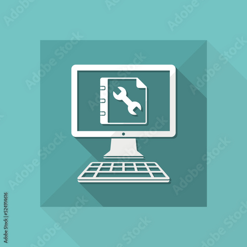Assistance guide online - Vector flat icon