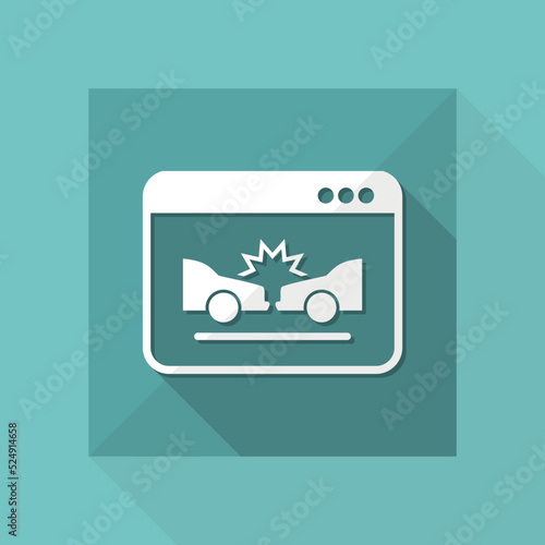 Car crash - Web assistance service - Vector flat icon