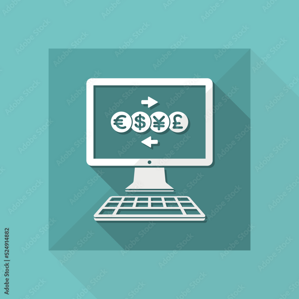 Money transfer online - Vector flat icon Money transfer online - Vector flat icon
