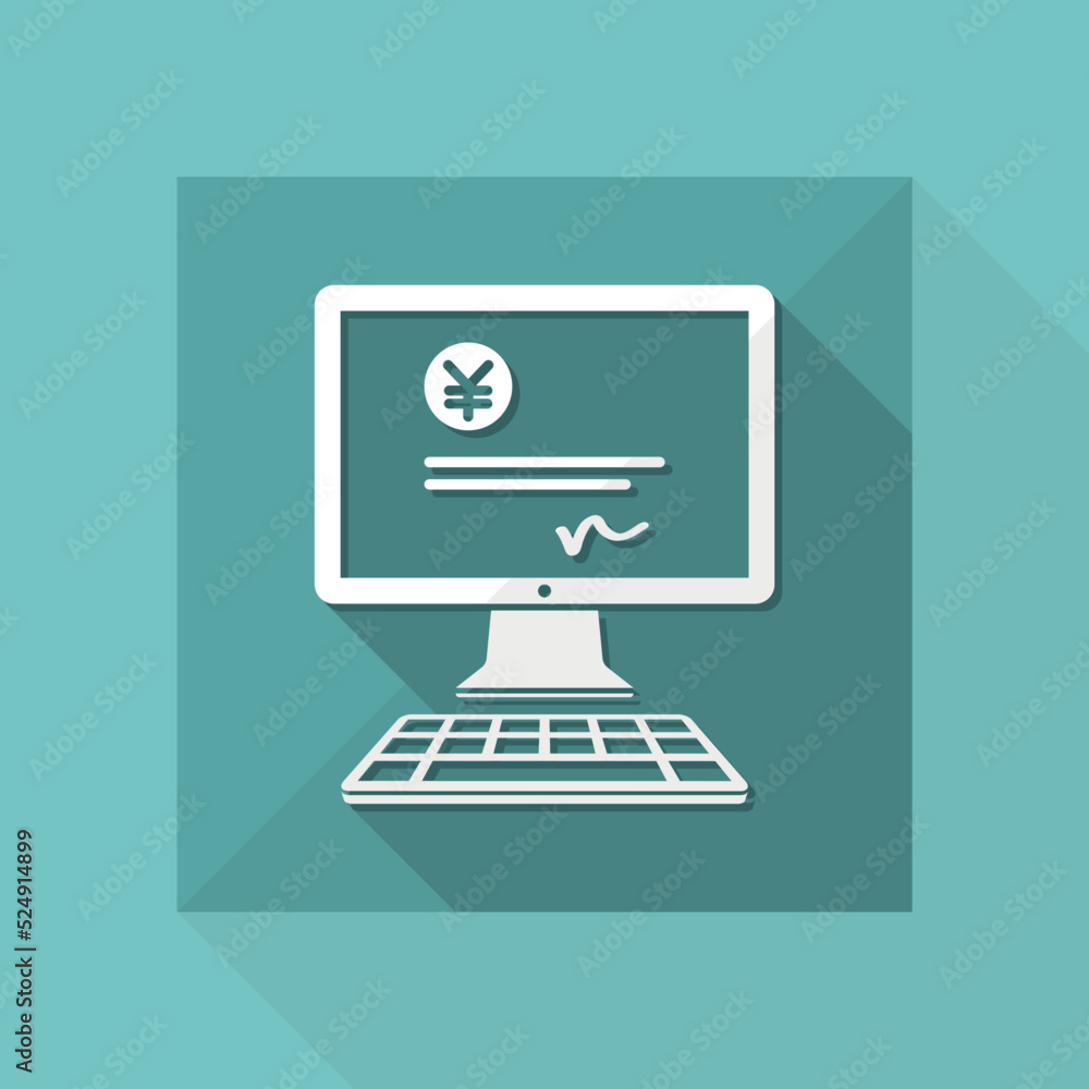 Financial document - Yen - Vector flat icon Financial document - Yen - Vector flat icon