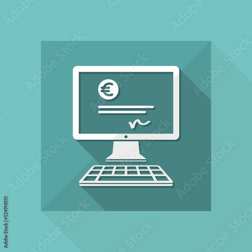 Financial document - Euro - Vector flat icon