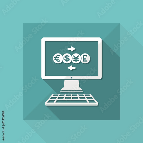 Money transfer online - Vector flat icon