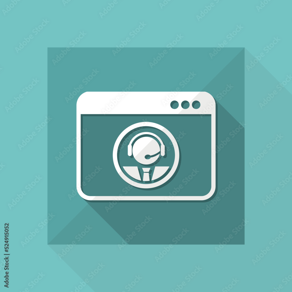 Web assistant call service - Vector flat icon Web assistant call service - Vector flat icon