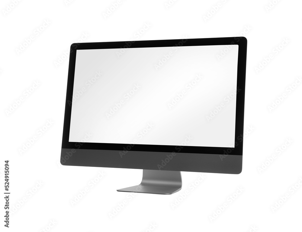 Modern computer monitor with blank screen isolated on white Modern computer monitor with blank screen isolated on white