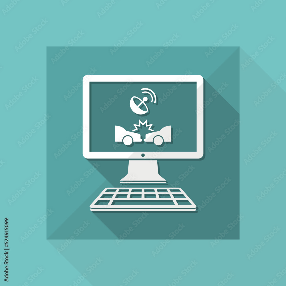 Satellite insurance application - Vector flat icon Satellite insurance application - Vector flat icon
