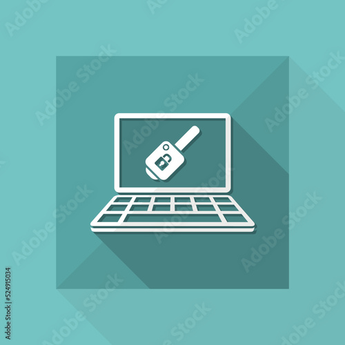 Computer key - Vector flat icon