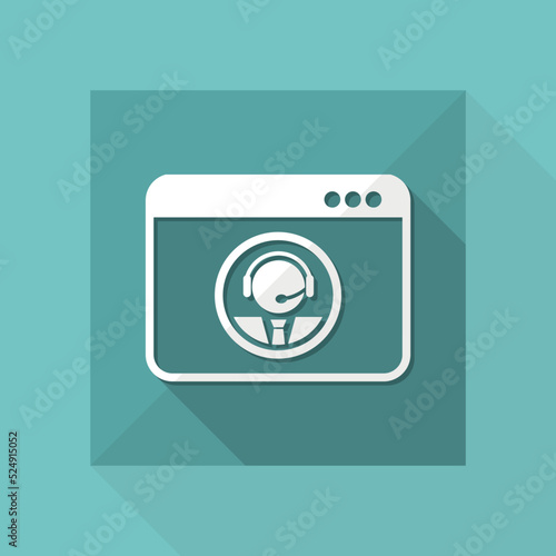 Web assistant call service - Vector flat icon