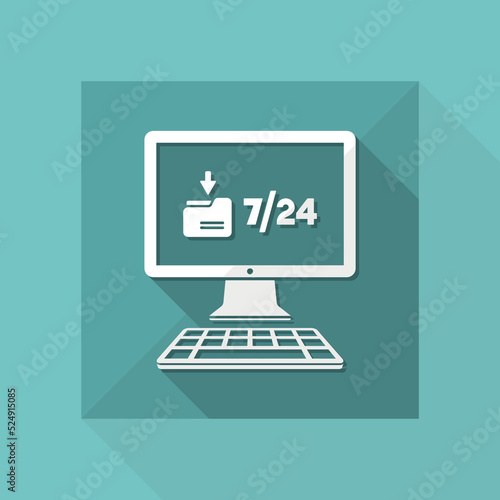 Download service 7/24 - Vector flat icon