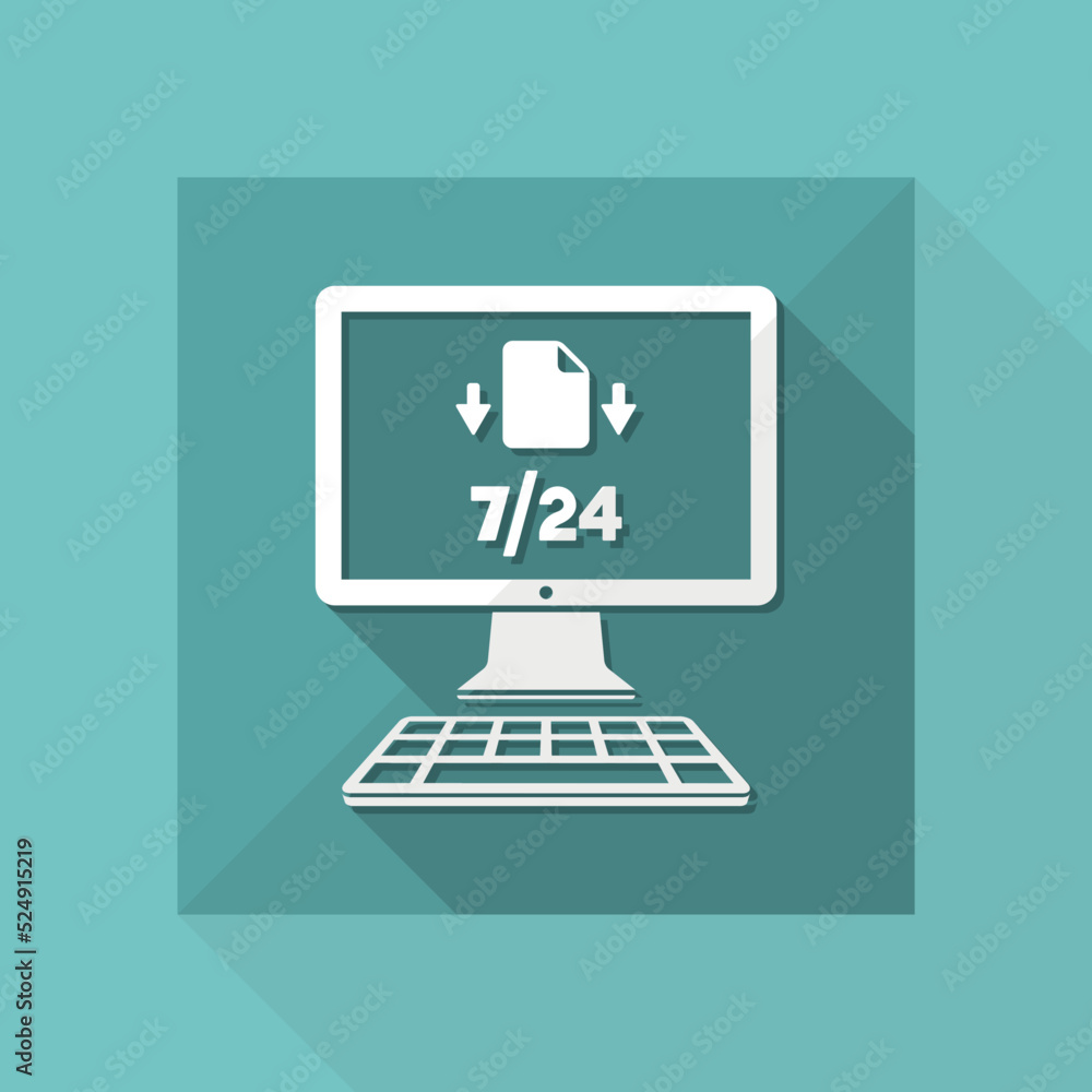 File transfer 7/24 - Vector flat icon File transfer 7/24 - Vector flat icon