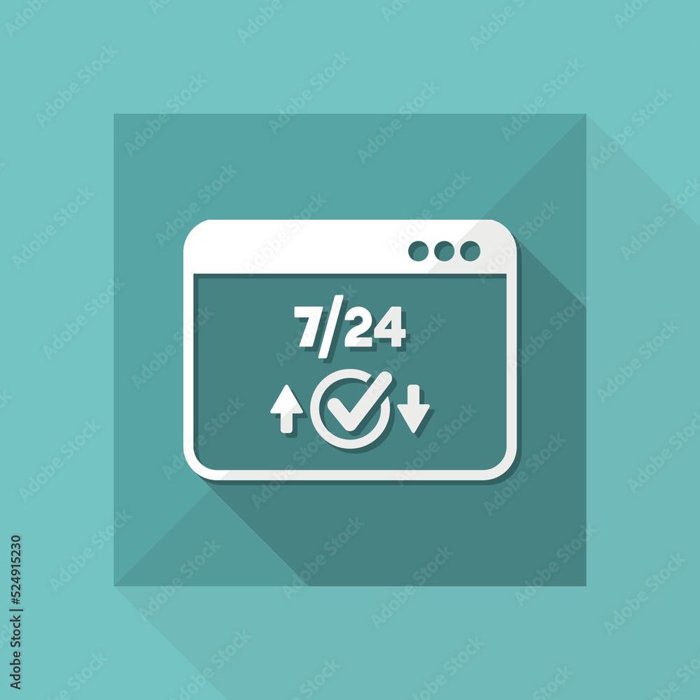 7/24 web data transfer - Vector flat icon 7/24 web data transfer - Vector flat icon
