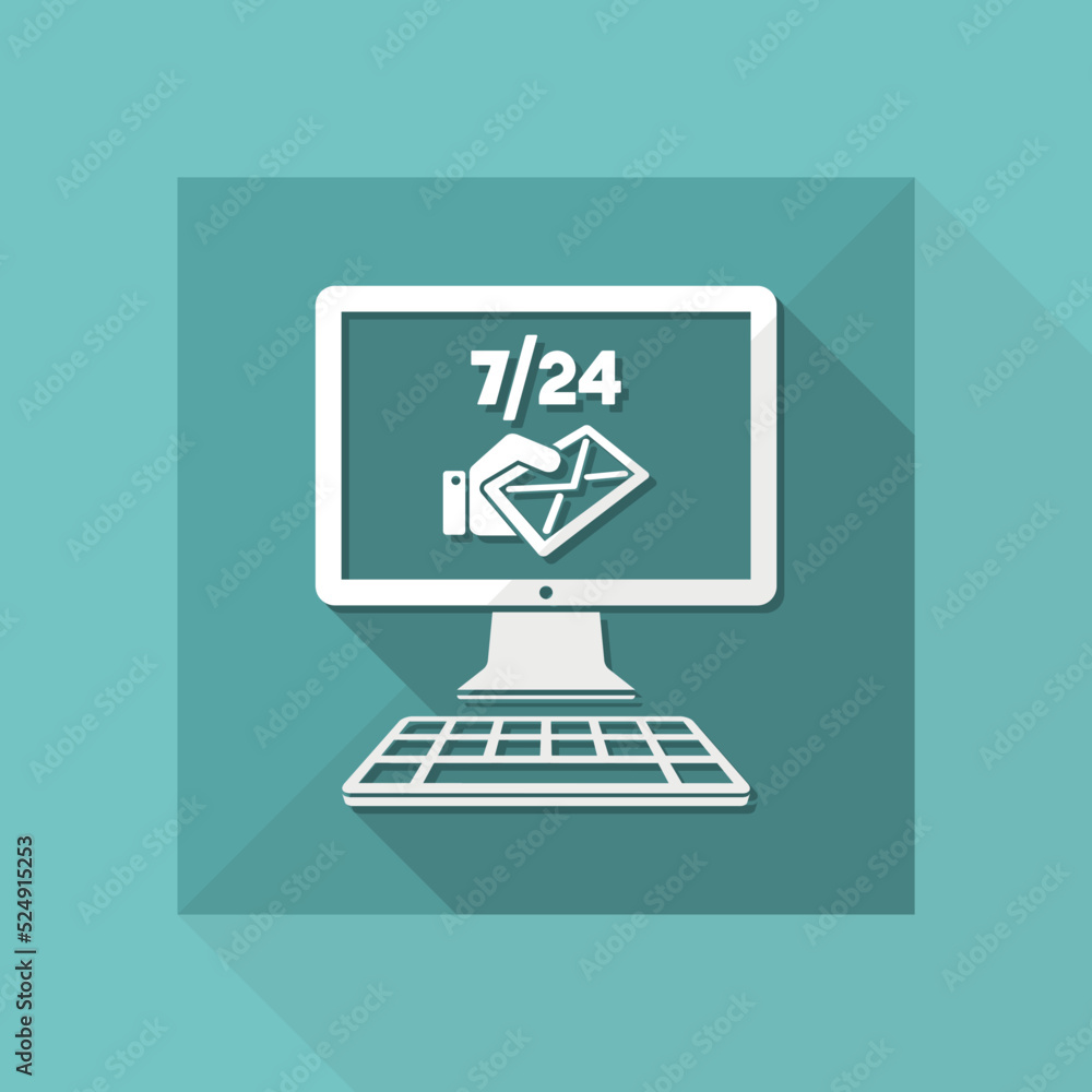 Daily full time mail service - Vector flat icon Daily full time mail service - Vector flat icon