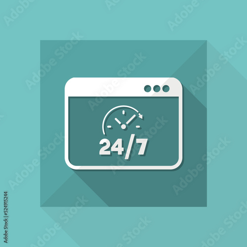 Everyday full time web services - Vector flat icon