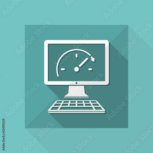 Computer speed upgrade - Vector flat icon