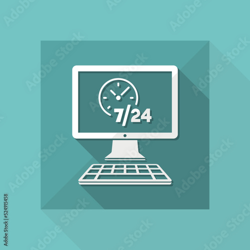 Web services 7/24 fulltime - Vector flat icon