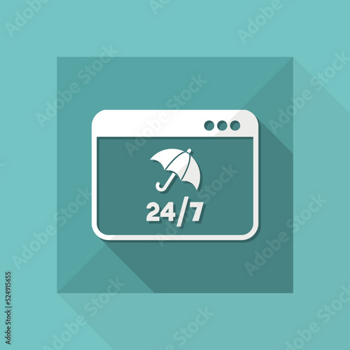 Full computer protection - Vector flat icon