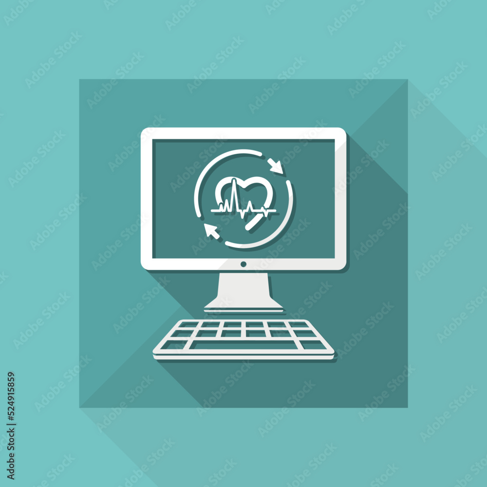 Medical full assistance online - Vector flat icon Medical full assistance online - Vector flat icon