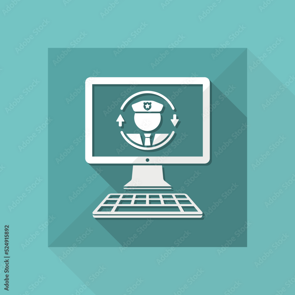 Computer full protection - Vector flat icon Computer full protection - Vector flat icon