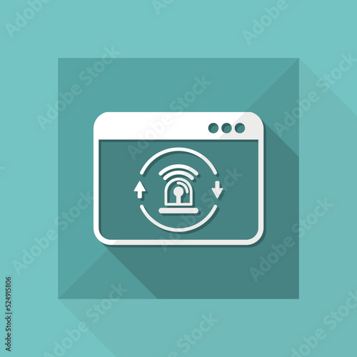 Computer alarm security - Vector flat icon