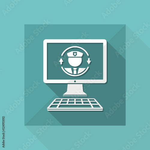 Computer full protection - Vector flat icon