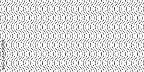 Striped lines are vertical. White background and wavy stripes in vector design. Seamless wavy stripes.