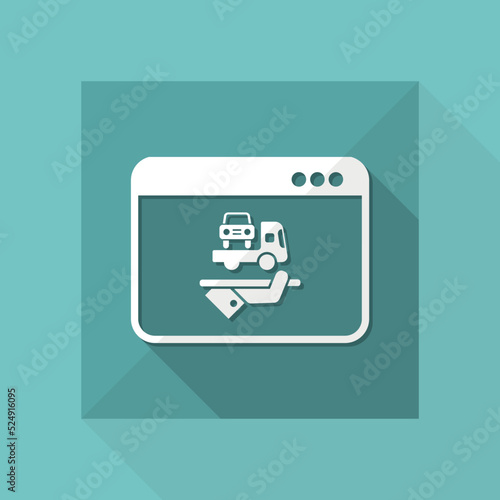 Car assistance online - Vector flat icon