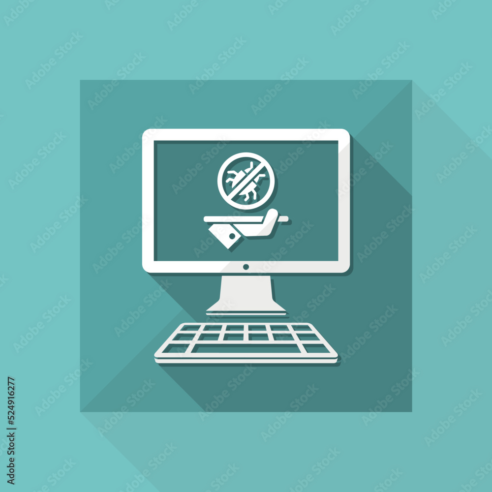 Computer antivirus services - Vector flat icon Computer antivirus services - Vector flat icon