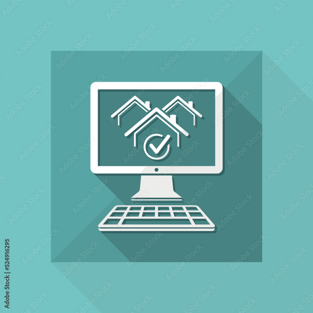 Real estate website symbol - Vector icon of computer application Real estate website symbol - Vector icon of computer application