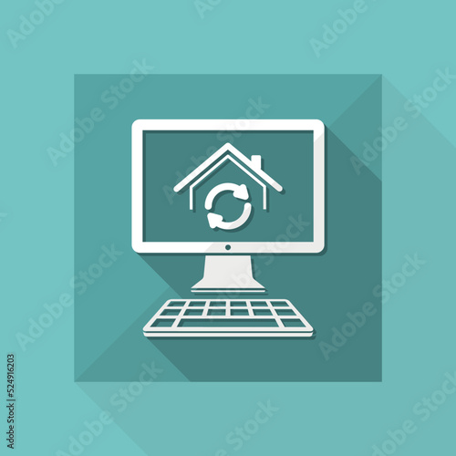 House renovation online services - Vector flat icon