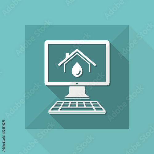 Domestic hydraulic system - Vector computer application icon